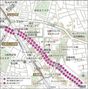 今年の目黒川イルミネーションは桜色！点灯区間延長と約42万個のLEDで“冬の桜”を演出
