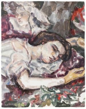 「Two women（after Courbet）」 2016板に油彩36.5×28.6cm