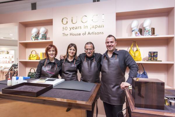 グッチ、日本上陸50周年で伊勢丹ジャック。フィレンツェの職人が熟練の技見せる