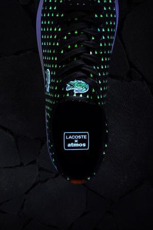ラコステ×アトモス、闇夜に光るワニスニーカー限定発売