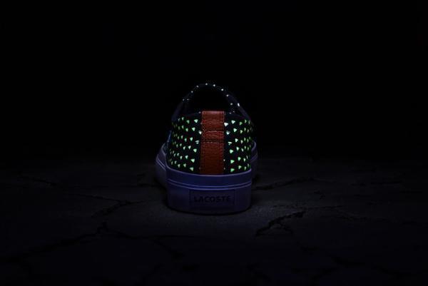 ラコステ×アトモス、闇夜に光るワニスニーカー限定発売