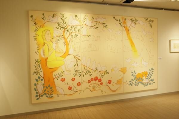 和歌山県立医科大学付属病院母子医療センター治療室前の壁画『鳥の歌』