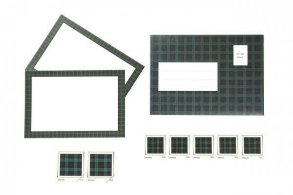 伊勢丹タータン柄の“切手”や“ハガキ”入りのレターセット登場