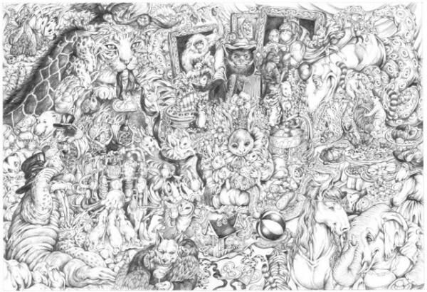 The Baby Shower Story誕生祝賀会に全員集合 / The Birthday Celebration: Gathering of All, 2003Pencil on paper, 515×730mm