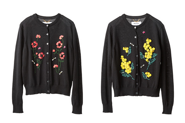 ミュベールがカーディガンに刺繍するカスタムサービス第1弾を開始！ボタンの付け替えも可能