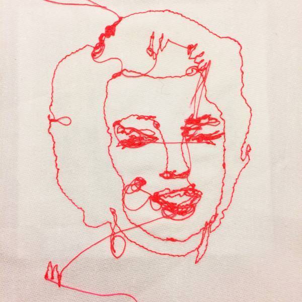 ウォーホル、マリリン・モンローなど時代のアイコンを刺繍する、アーティストMUの個展