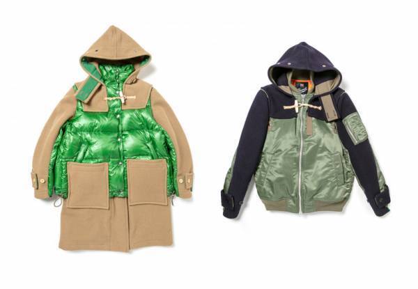 サカイがグローバーオールとコラボレーション、ハイブリッドなアウター2型を発表