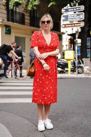 オフィスで“柄物”を制すには、丈感と小物とのバランスを重要視すべし! 【パリスナップ】