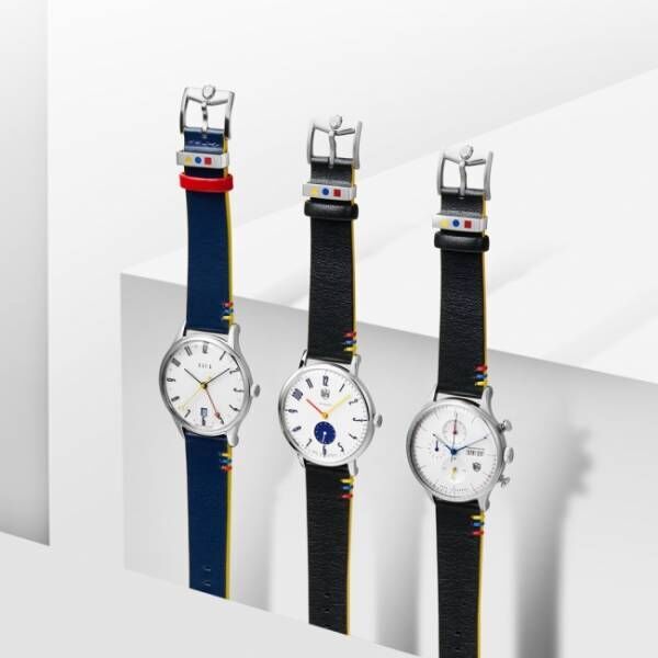 ドイツの腕時計ブランド「ドゥッファ(DUFA) 」が、バウハウスの3原色を配した新作を発売