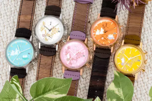 ほのかに漂う木の香りがする新素材ベルトがムーミンの世界観にピッタリ。ムーミンの腕時計の新シリーズが登場