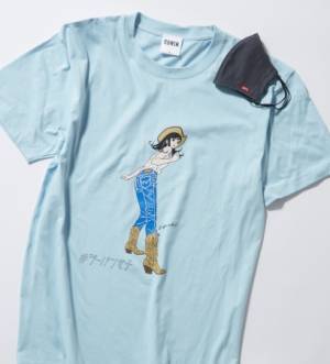 エドウインから江口寿史さん描き下ろしのCOOLデニムマスク付きチャリティTシャツを発売