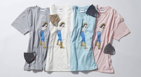エドウインから江口寿史さん描き下ろしのCOOLデニムマスク付きチャリティTシャツを発売