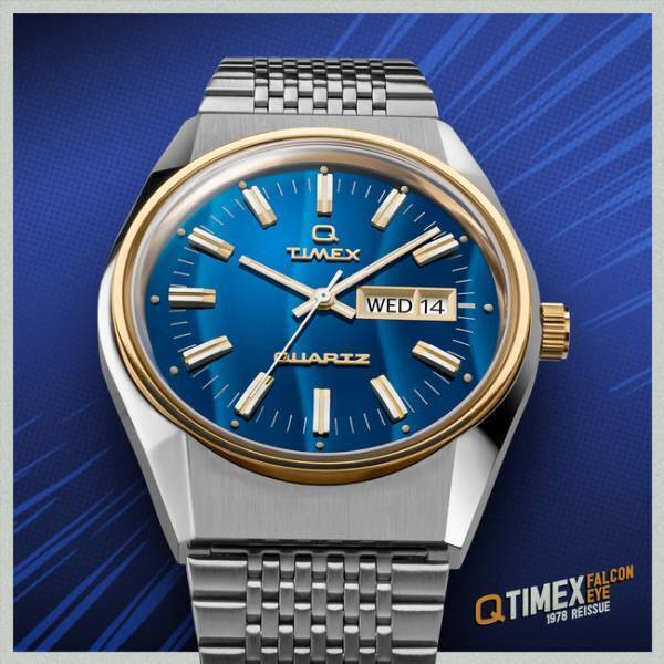 縦じま模様のエレクトリックブルーダイアルが新鮮! TIMEX QのTiCTAC限定販売モデルが待望の再入荷