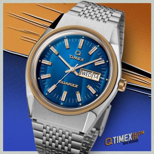 縦じま模様のエレクトリックブルーダイアルが新鮮! TIMEX QのTiCTAC限定販売モデルが待望の再入荷