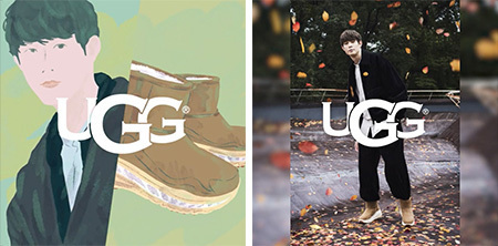 UGGの新作CA805 Classic Weatherのキービジュアルに、俳優・モデルで大活躍中の宮沢氷魚さんを起用