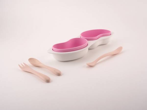 日本の竹を原料にしたバイオマスプラスチックを使用。「そらまめ」をモチーフにしたベビー食器が誕生