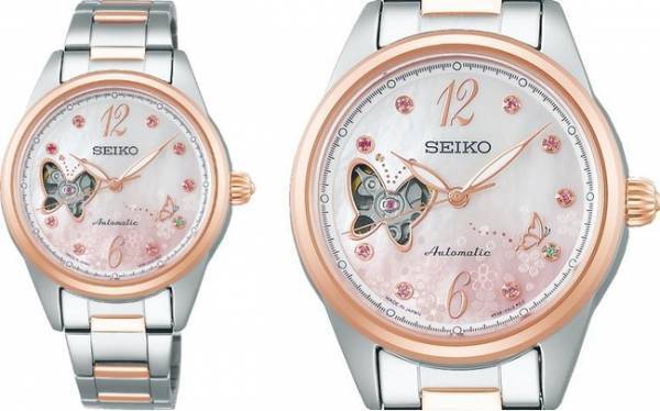 セイコーの「SAKURA Blooming」シリーズが今年も登場! 桜舞う庭園で蝶が優雅に飛ぶ様子をダイヤル上に表現