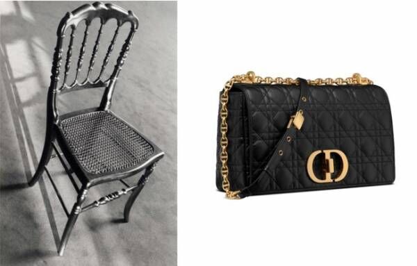 メゾン創業時、ゲストを迎えたナポレオン三世スタイルの椅子。ここから「カナージュ」パターンが誕生した。