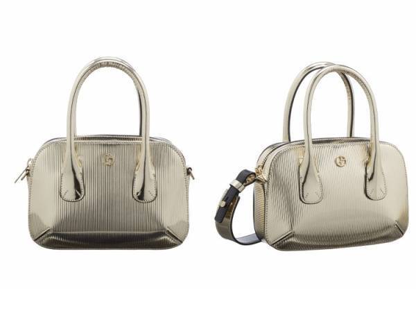 「ジョルジオ アルマーニ ラ プリマ」シリーズに上質なカーフのラメレザーを使ったメタリックカラーのバッグと革小物が登場