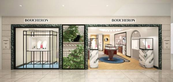 ブシュロン 名古屋栄三越店が増床し、リニューアルオープン。ファサードには日本のブティックでは初となるLEDスクリーンを設置