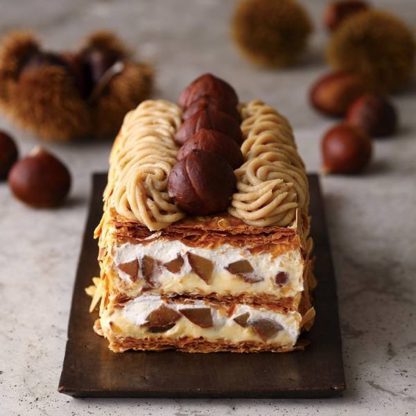 キハチで人気のナポレオンパイを栗仕立てに! 栗の渋皮煮と濃厚なマロンクリームで楽しむ「KIHACHIのマロンパイ」が秋限定で登場