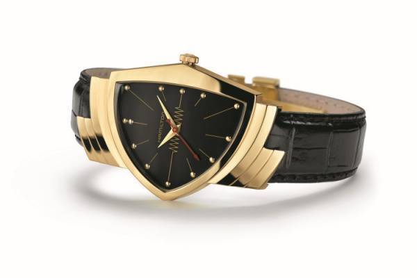 創業130周年を迎えたハミルトンから初期モデルと同仕様の14金製で製作されたケースを纏う「ベンチュラ」が世界130本限定で登場