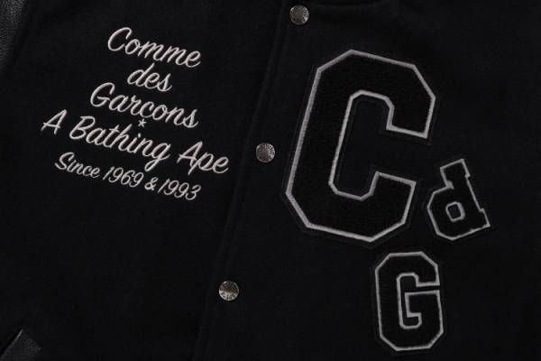 BAPE®を代表するアイテムの一つ「VARSITY JACKET」がCOMME des GARÇONSとのコラボで登場
