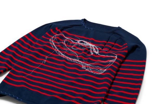 ルシアン ペラフィネが刺繍アーティスト・ムー メグム ヤマモトとコラボレしたバスクシャツを発売