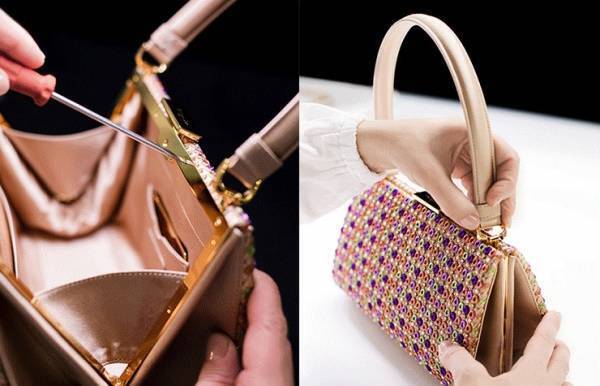 熟練した職人たちによって極めて精緻な工程によって制作されるディオールのトップハンドルバッグ