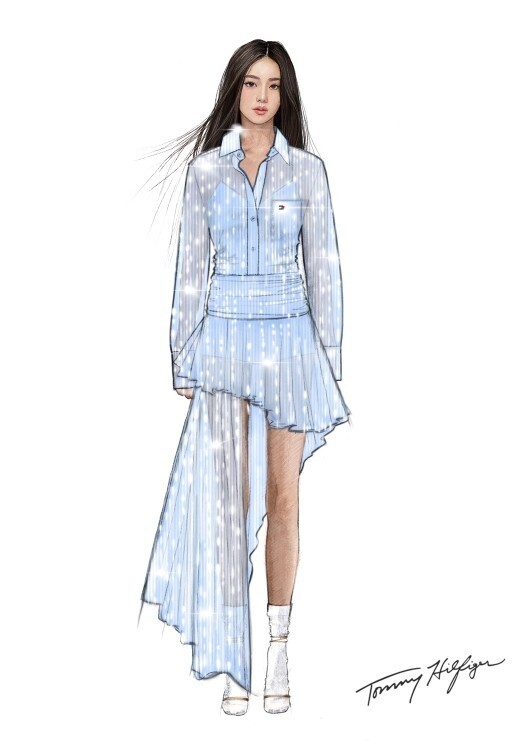 JISOOが魅せたトミー ヒルフィガーのカスタムルック。BLACKPINK「Deadline」ツアー NY公演で披露