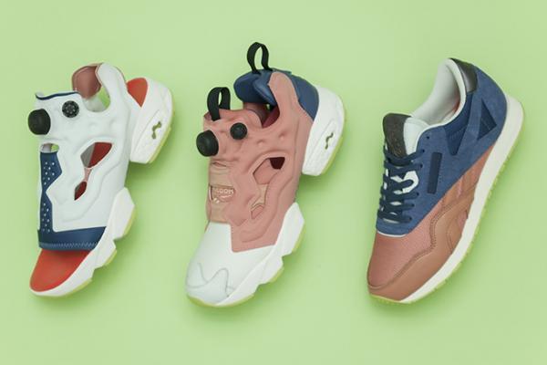 リーボック×北欧発コスメ「フェイス ストックホルム」、パステル色のコラボシューズ