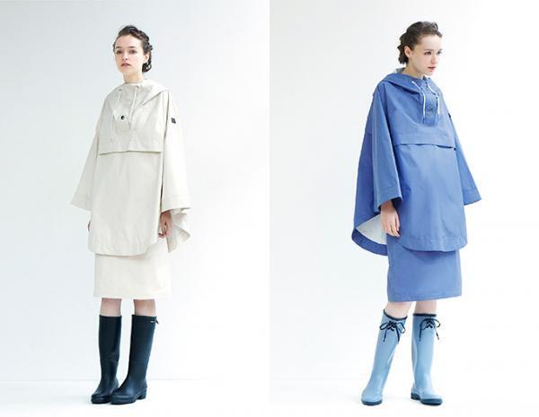 エーグル×アダム エ ロペからレインウェア発売、ドレープが美しいポンチョとボックススカート