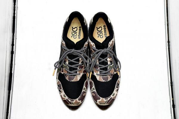 アシックス タイガー×アトモス、スニーカー発売 - ダック カモ柄に、幾何学模様の丸ヒモ