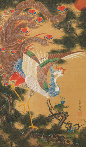 展覧会「若冲と蕪村 江戸時代の画家たち」が箱根で、「孔雀鳳凰図」など計40点を展示