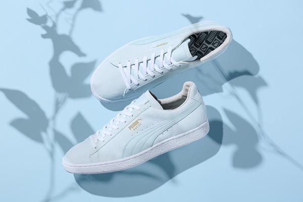 プーマの新作スニーカー、スウェードを“朝顔”のようなペールブルーに