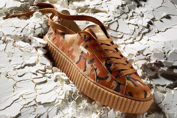 プーマ バイ リアーナ新作シューズ - オレンジがベースの斬新なカモ柄