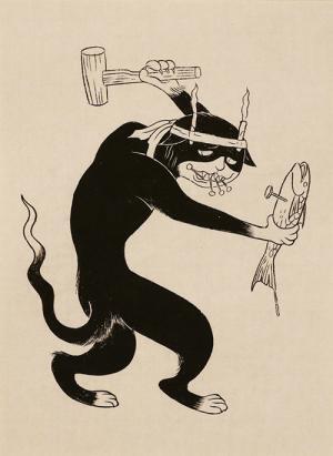 「石黒亜矢子展 -変変化劇場-」銀座三越で開催 - 愛嬌のある“化け猫”のシリアスでユーモラスな世界