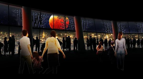 東京スカイツリー 都会の夜景と中秋の名月を楽しむ空間演出 - 映像「奇跡の月」を上映