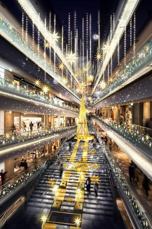 表参道ヒルズのクリスマスイルミネーション - 高さ10mのツリーと共に参加型イルミや光のショーを実施