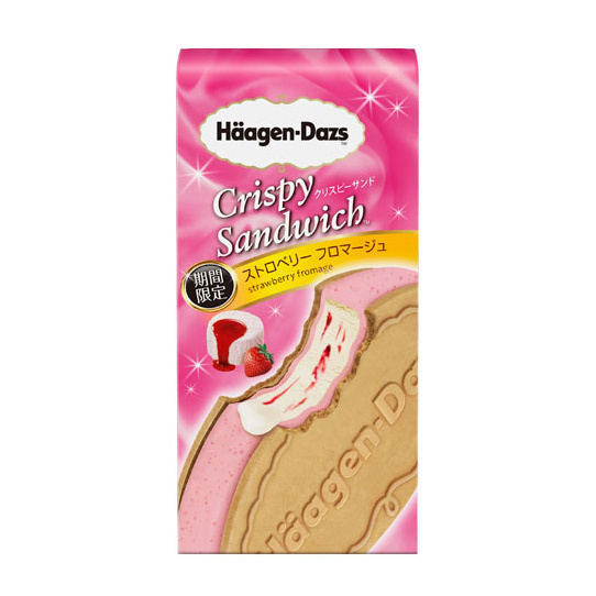 ハーゲンダッツ新作クリスピーサンド「ストロベリー フロマージュ」限定発売、4種のチーズを贅沢に使用