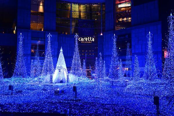 カレッタ汐留のイルミネーション「カノン・ダジュール」LEDを約27万個使用