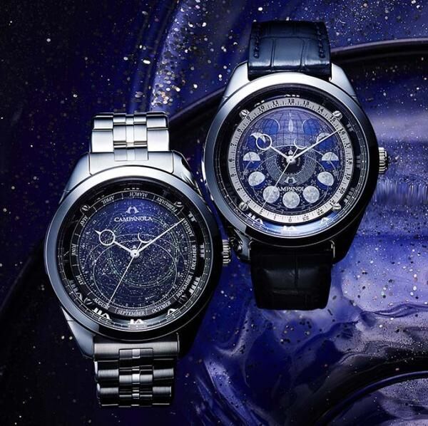 カンパノラから腕時計「コスモサイン」の新作モデル - 星座や月の動きを腕元に