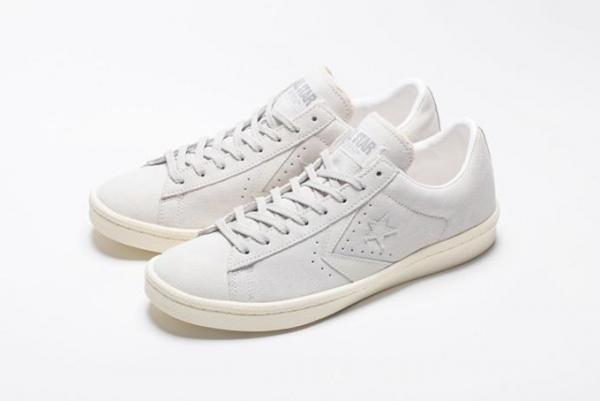 コンバース オールホワイトの「プロレザー」40周年記念モデル第2弾、アッパーにスエード