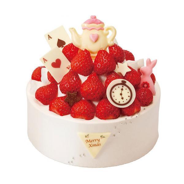 不思議の国のアリスがテーマのクリスマスケーキ「ふしぎの国の苺たち」がぶどうの木・銀のぶどうから