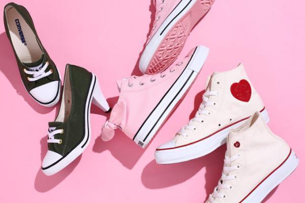 コンバースの新作オールスター、ハートやリボンモチーフのガーリーデザイン