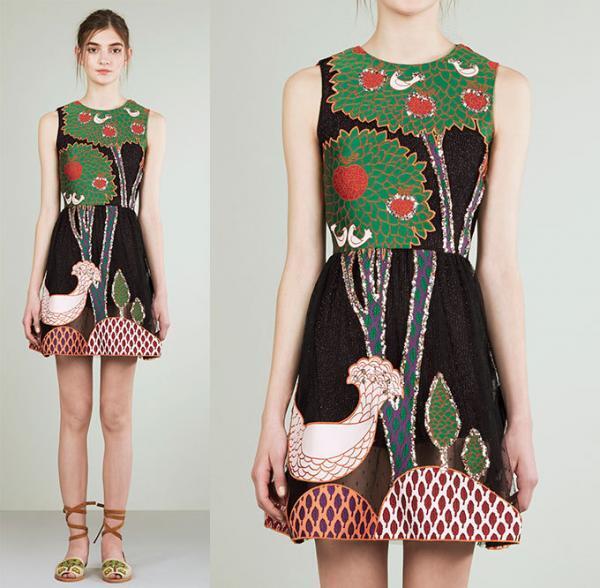 レッド ヴァレンティノ 17年リゾートコレクションから‟鳥モチーフ”のドレスやサンダル登場