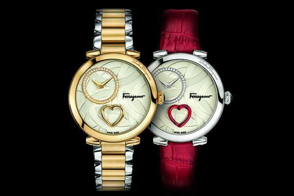 サルヴァトーレ フェラガモの時計「クオーレ フェラガモ」 - ダイヤルに配されたハートが秒を刻む