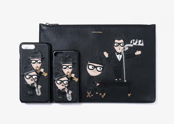 ドルチェ＆ガッバーナからデザイナーをユーモラスに描いたレザーiPhoneケースや財布