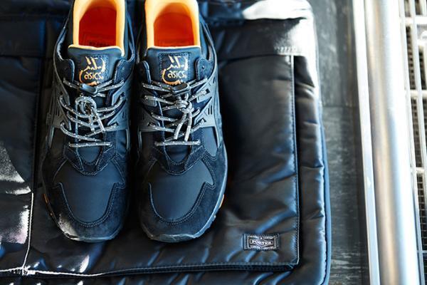 アシックスタイガー×ポーター、オレンジが差し色の高機能スニーカー