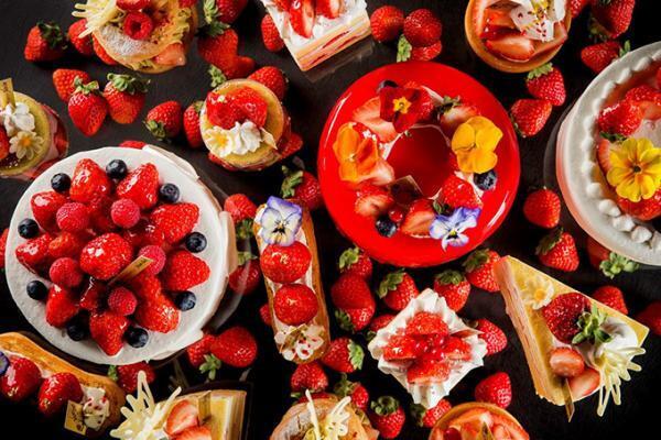 モンシェールから「あまおう」を使用した堂島ロールやミルクレープ、春の花畑をイメージ